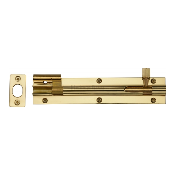 C1592 6-PB • 152 x 032mm • Polished Brass • Heritage Brass Necked Barrel Bolt